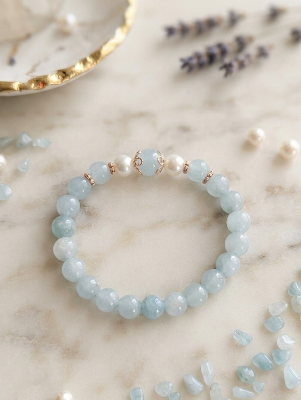 Chalcedony/Pearl Bracelet